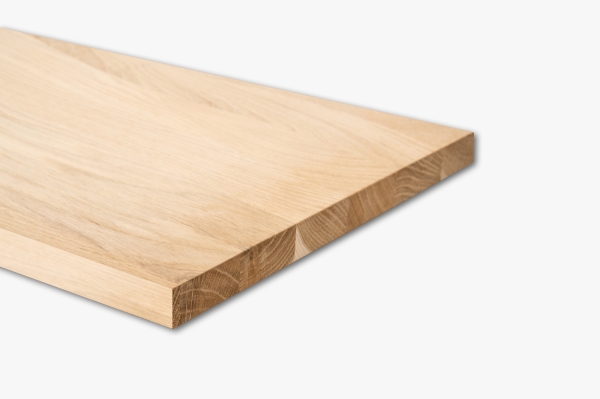 Massivholzplatte Leimholzplatte Eiche A/B 26mm, DL durchgehende Lamele, DIY angepasst